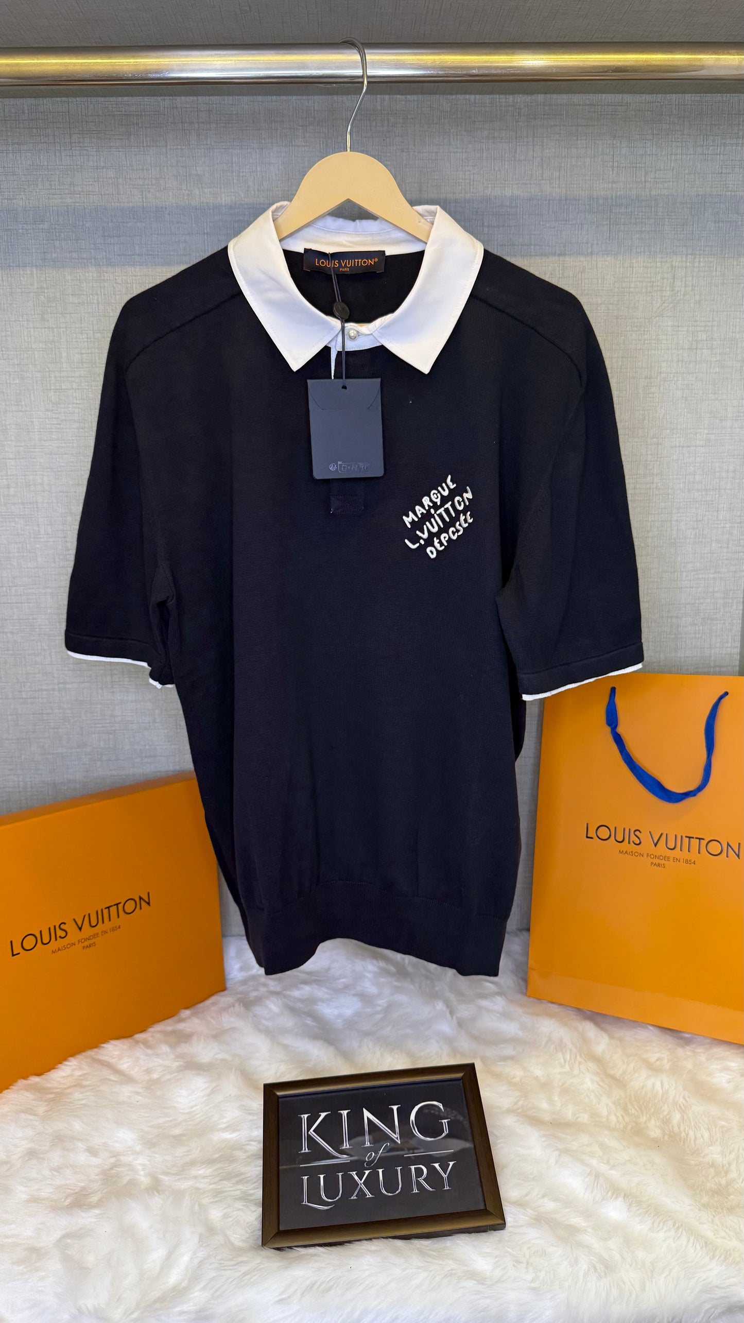 Embroidered Short-sleeved cotton blend Polo shirt