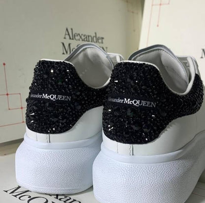 Alexander Mcqueen Oversized White Black Crystals