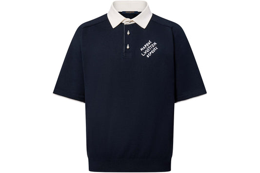Embroidered Short-sleeved cotton blend Polo shirt