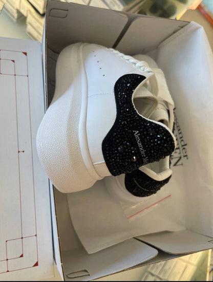 Alexander Mcqueen Oversized White Black Crystals