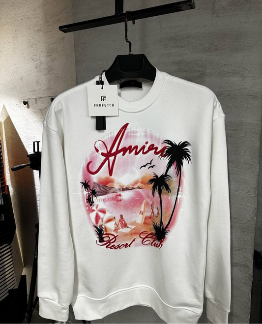 Amiri White & Pink 'Resort
Club' Sweatshirt