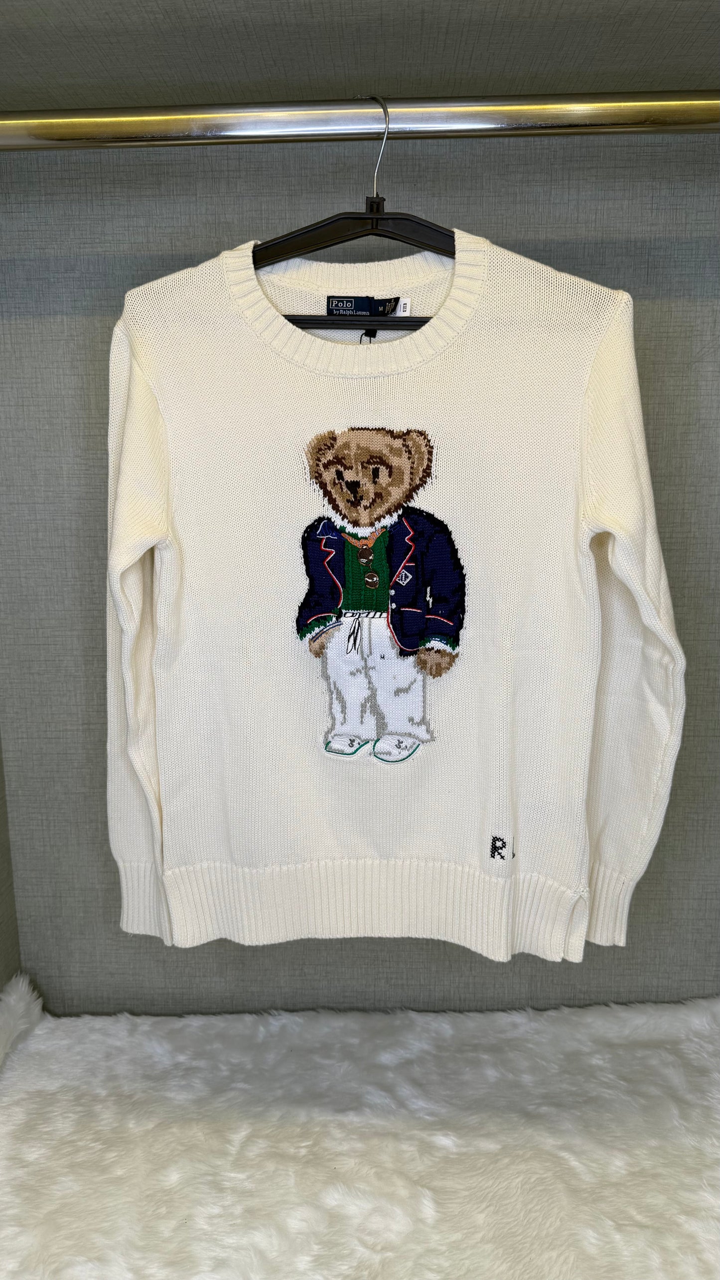 RALPH LAUREN Women's Polo Bear Rib Knit Sweater