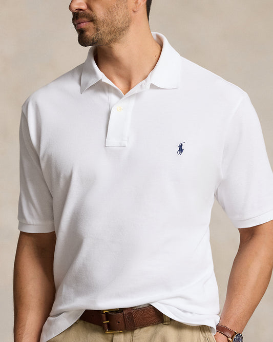 Men White Embroidered Polos