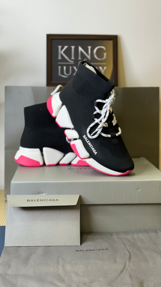 Balenciaga Speed 2.0 Lace Up Black pink Sole