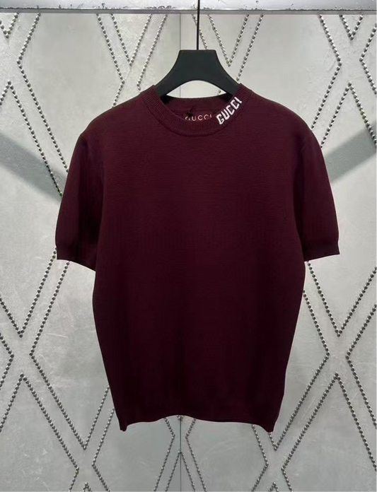 Gucci SILK COTTON T-SHIRT WITH GUCCI INTARSIA