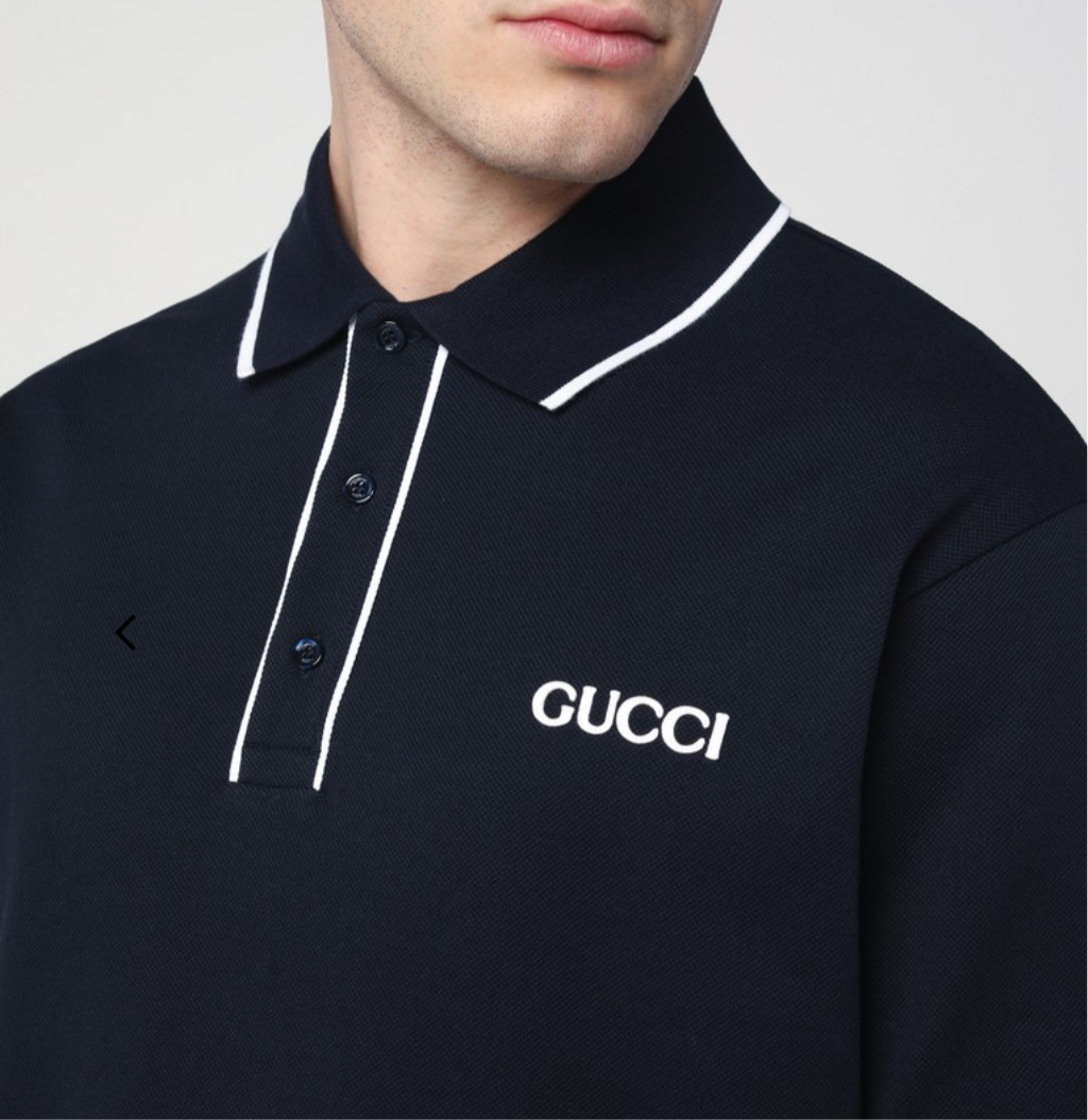 Gucci EMBROIDERED COTTON PIQUET POLO SHIRT