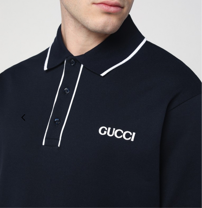 Gucci EMBROIDERED COTTON PIQUET POLO SHIRT