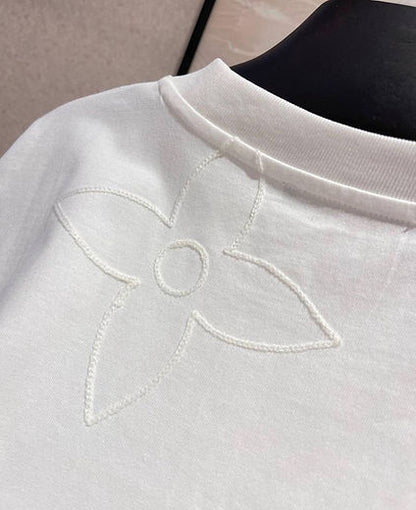 Monogram Embroidered Cotton T-Shirt
