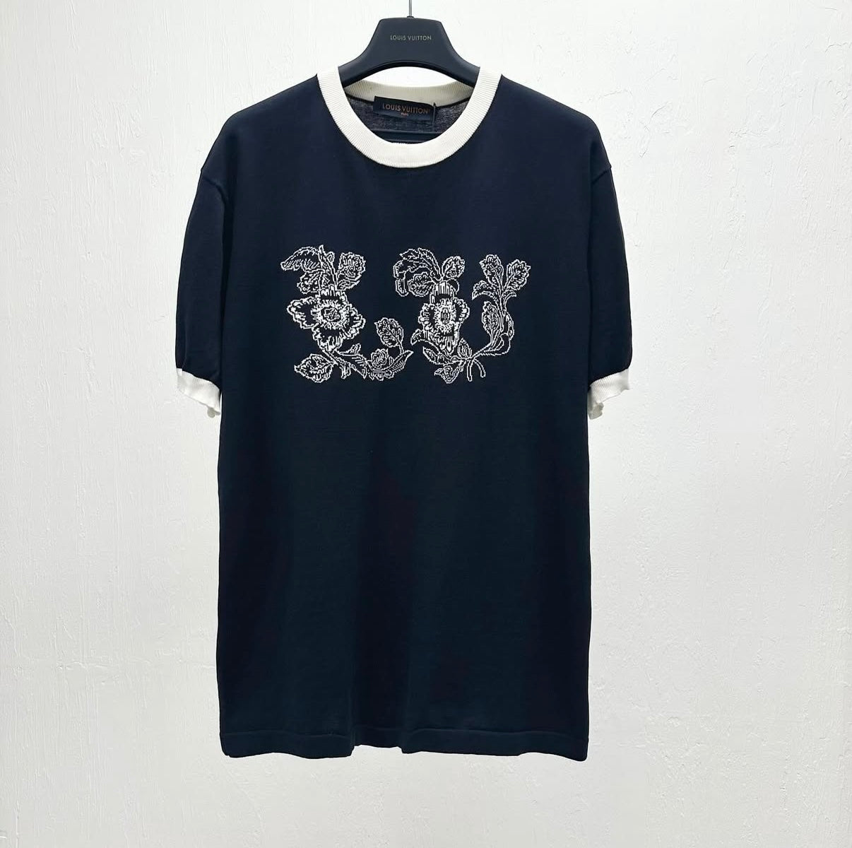 LOUIS VUITTON Graphic Intarsia Short-sleeved Cotton Crewneck