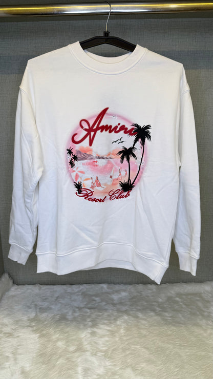 Amiri White & Pink 'Resort
Club' Sweatshirt